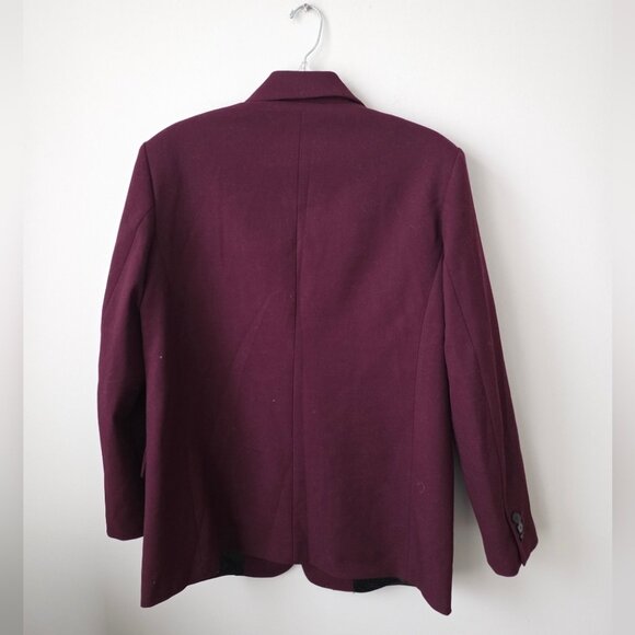 ZARA | Oversized Maroon Blazer Burgundy Red Sz M - Picture 4 of 6